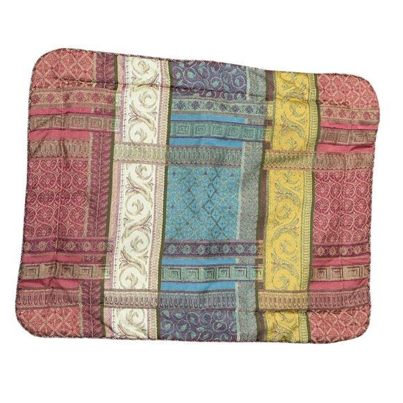 Croscill Standard Pillow Sham Corded Trim Patchwork Jacquard Bohemian Tapestry 2 - Picture 2 of 11